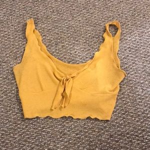 Yellow crop tank top